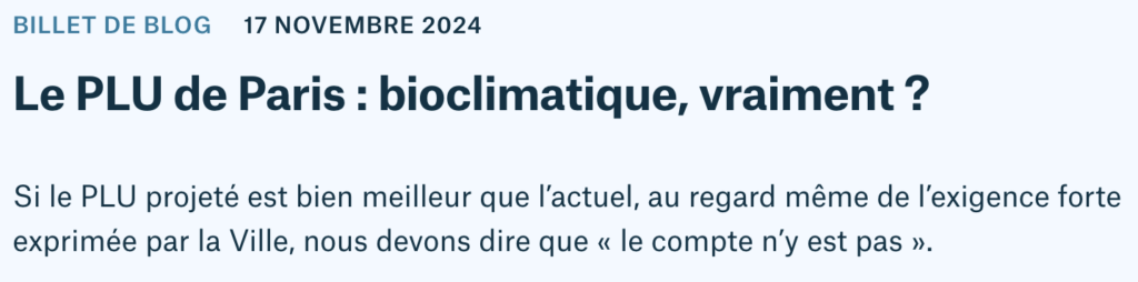 PLU bioclimatique - le compte n'y est pas