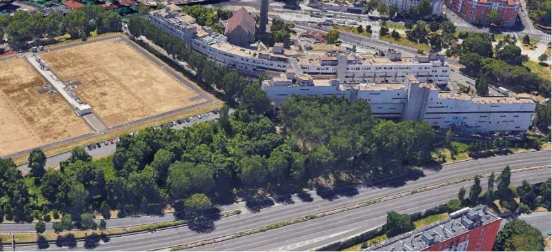 Hôpital Robert Debré, vue aérienne